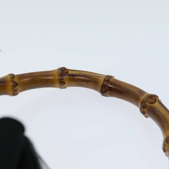 GUCCI Bamboo Hand Bag Nylon 2way Black 001 2684 1657 Auth 74809 - Picture 9 of 17